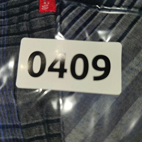 Levis Western Snap Up Collared Shirt Blue Gray and Black Size XL PTP 23 Lgth 30 - Picture 9 of 9